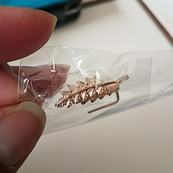 Only Silver Colored Leaf Climber Earrings Left! - Picture 6 of 6